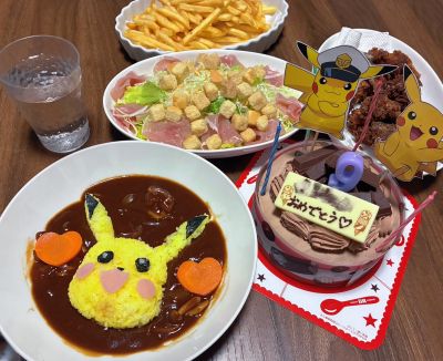 色がつくふりかけを使っています